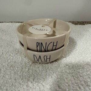 Rae Dunn Cream Stoneware Nesting Bowls - "PINCH" & "DASH"